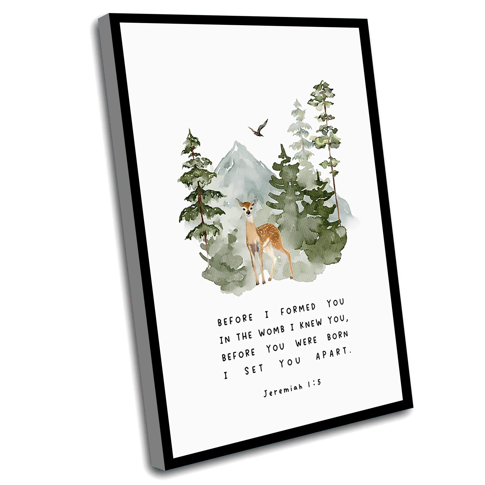 POLDE Jeremiah 1:5 nursery canvas art for calming decor.