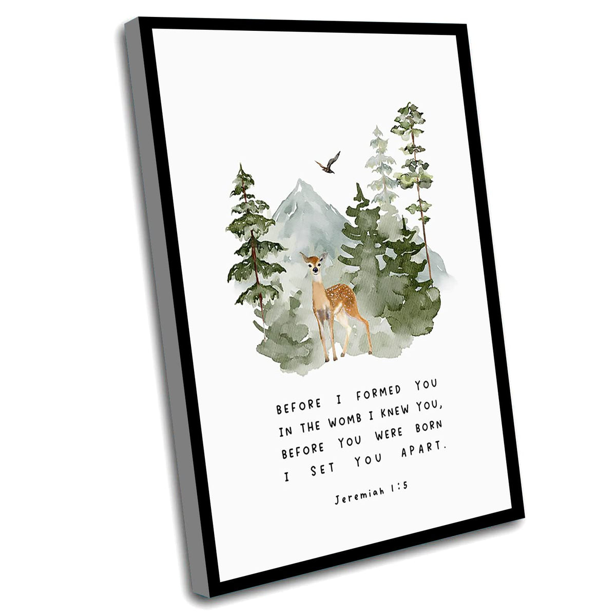 POLDE Jeremiah 1:5 nursery canvas art for calming decor.