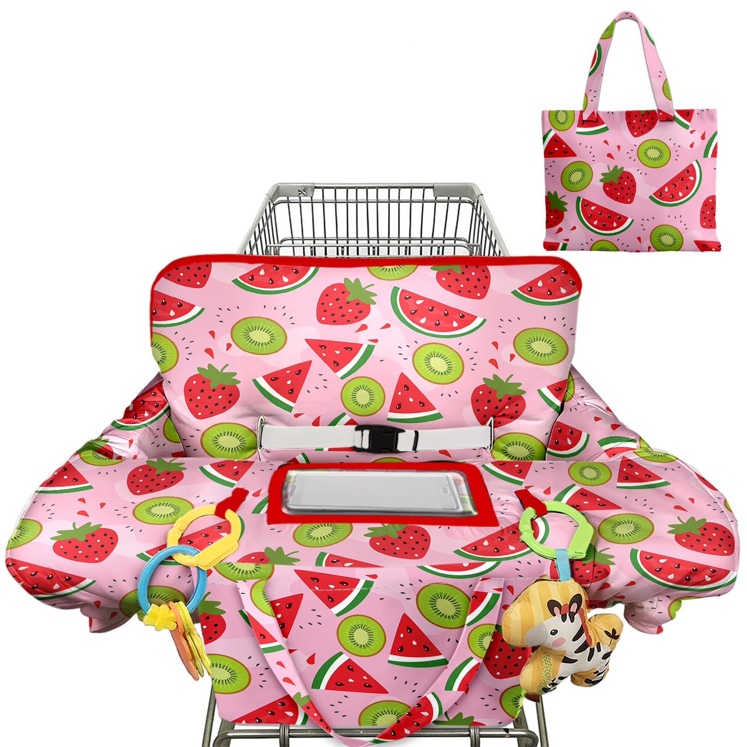 Polovillae 2-in-1 cart cover with blue sailboat design protecting against dirt on shopping trips