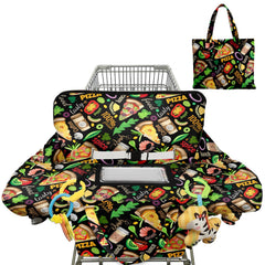 Polovillae cart cover with blue sailboat design protects baby during shopping.