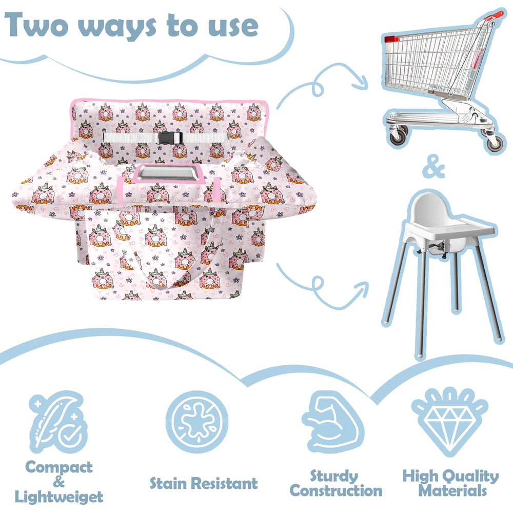 Polovillae grocery cart cover with pockets for accessories and toys