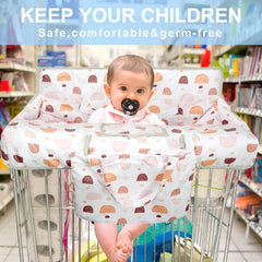 Polovillae high chair cover with harness secures child during meals.