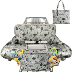 Polovillae cart cover and high chair cover in grey for safe on-the-go use.