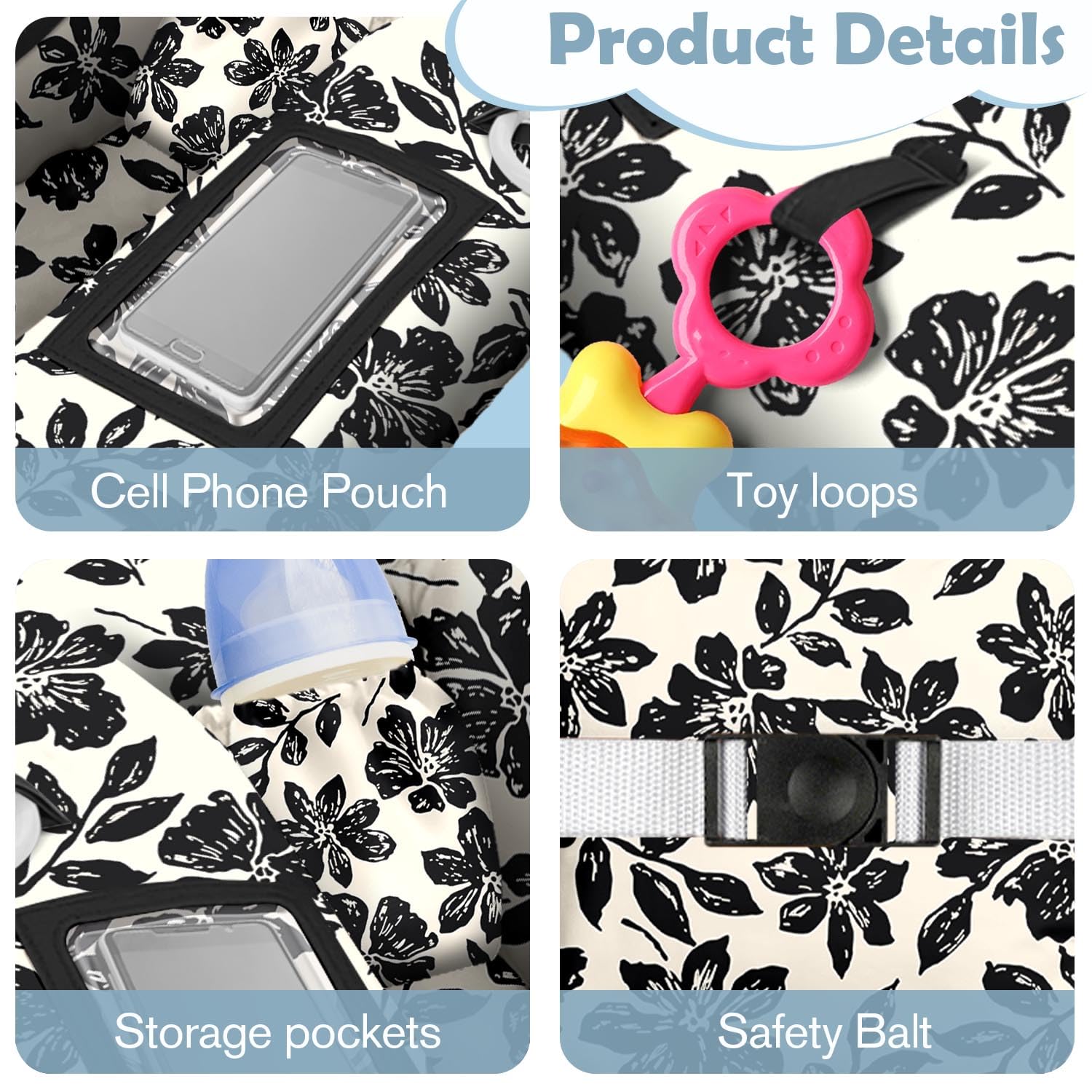 Polovillae soft padding provides infant comfort on carts