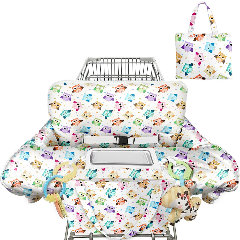 Polovillae white cart cover protects baby on cart with harness