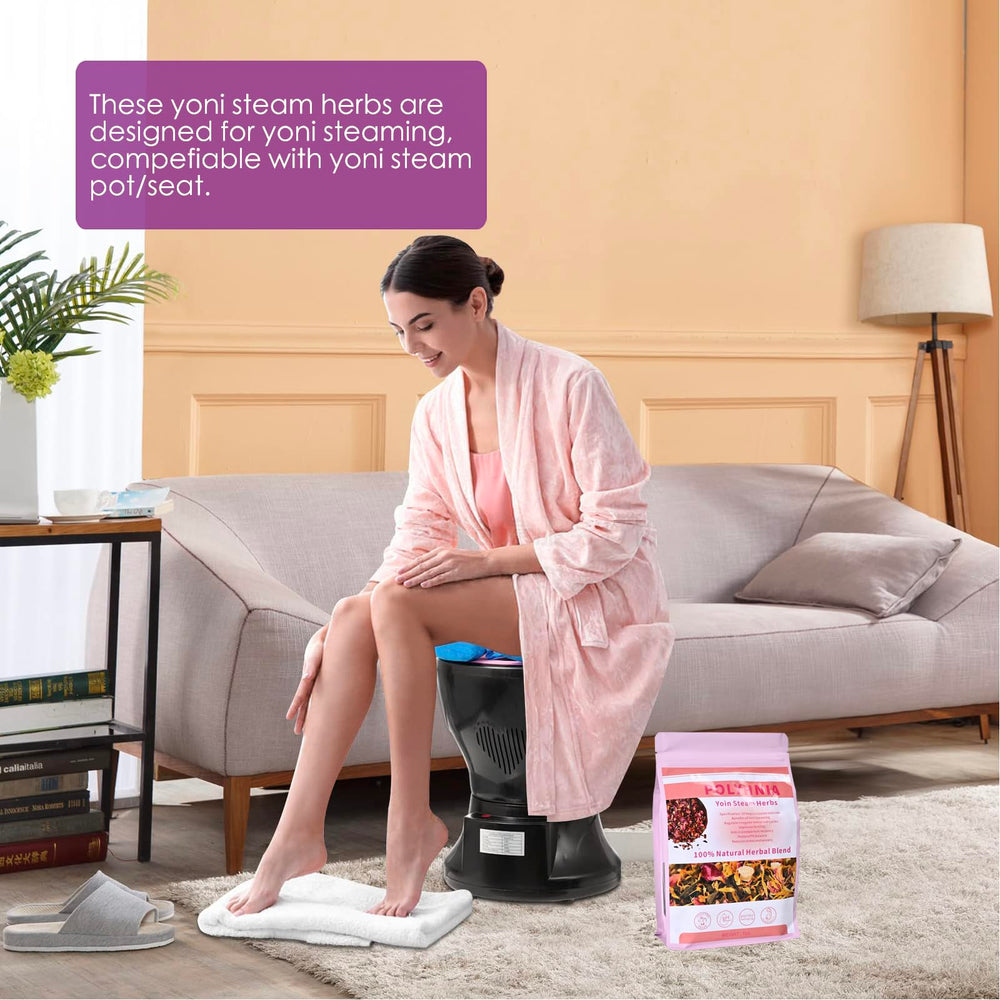 POLYHNIA Yoni Steam Herbs sealed pouches ensure clean storage and prep.