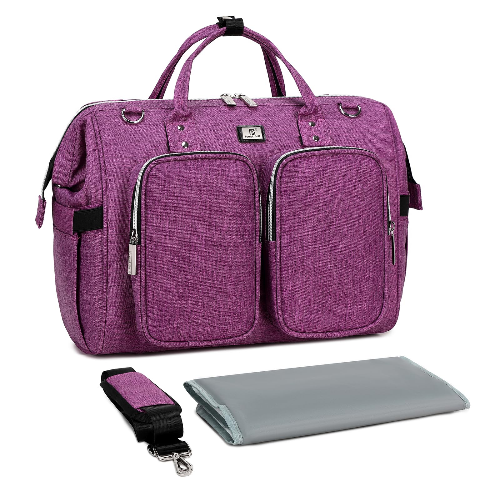Pomelo Best diaper bag tote dark purple color matches outfits