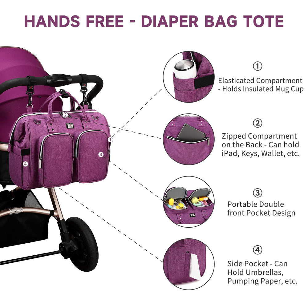 Pomelo Best diaper bag tote exterior pockets keep essentials within reach
