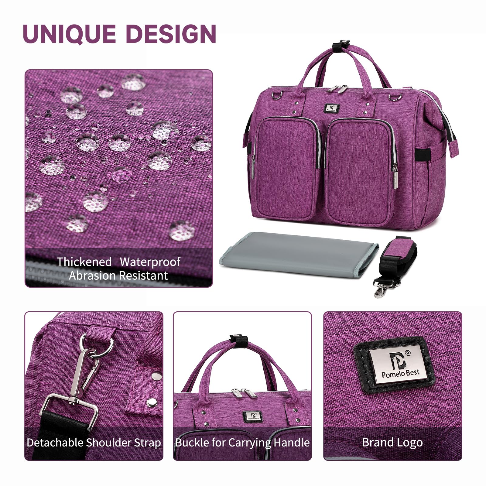 Pomelo Best diaper bag tote interior pockets keep bottles and diapers organized