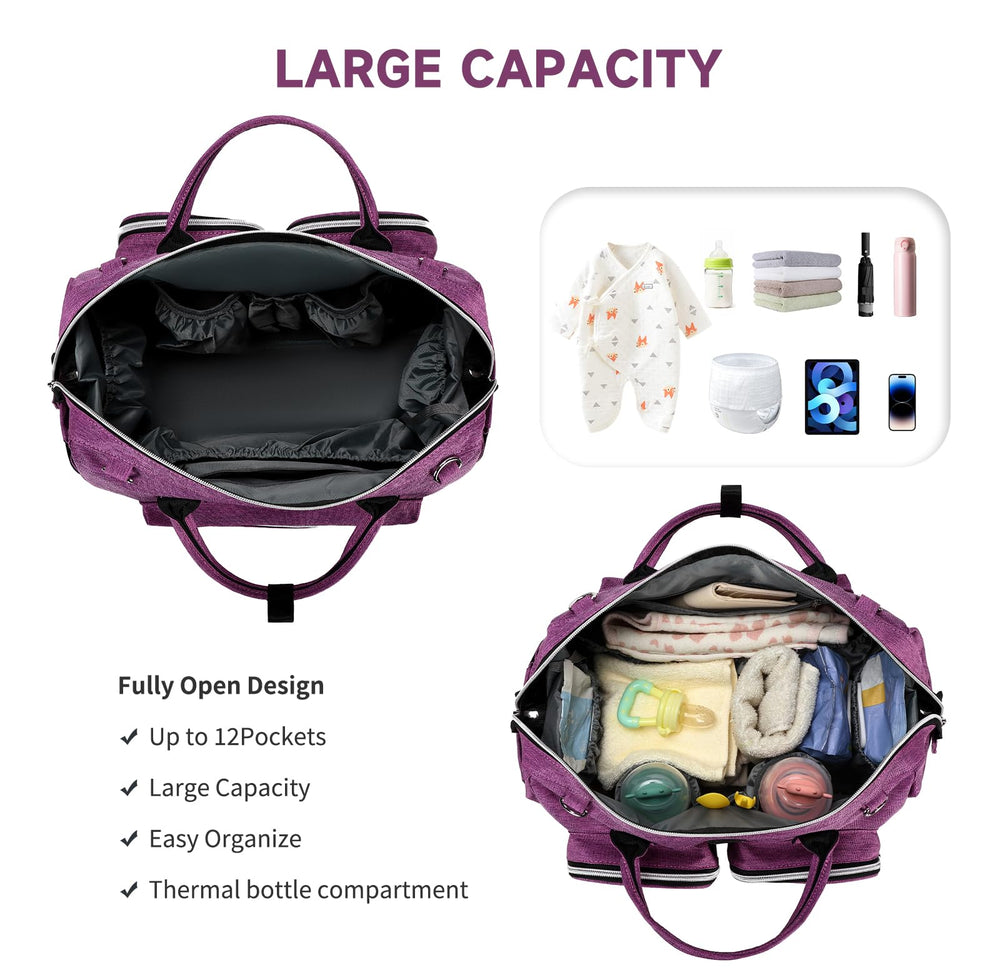 Pomelo Best diaper bag tote large capacity for diapers and clothing