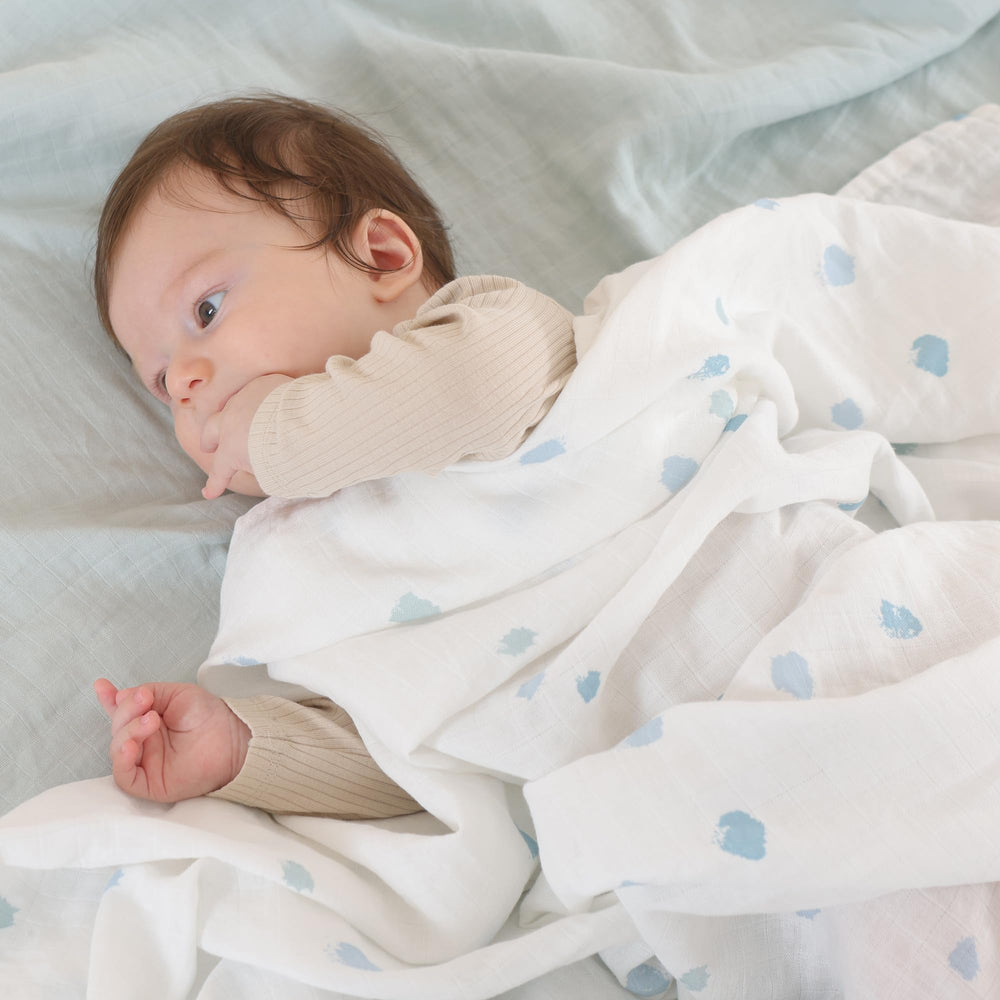 POMISO muslin swaddle green color versatile cover for naps