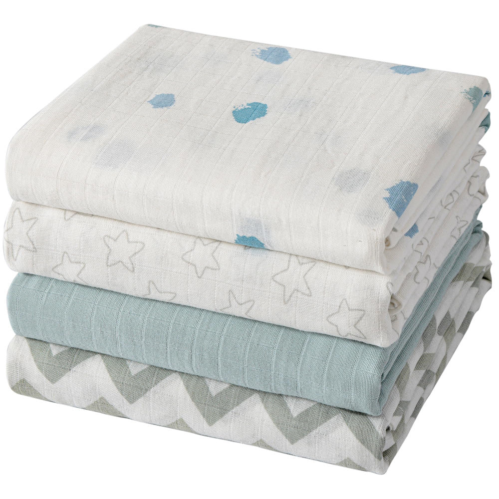 POMISO muslin swaddle stars pattern calm and breathable wrap for newborns