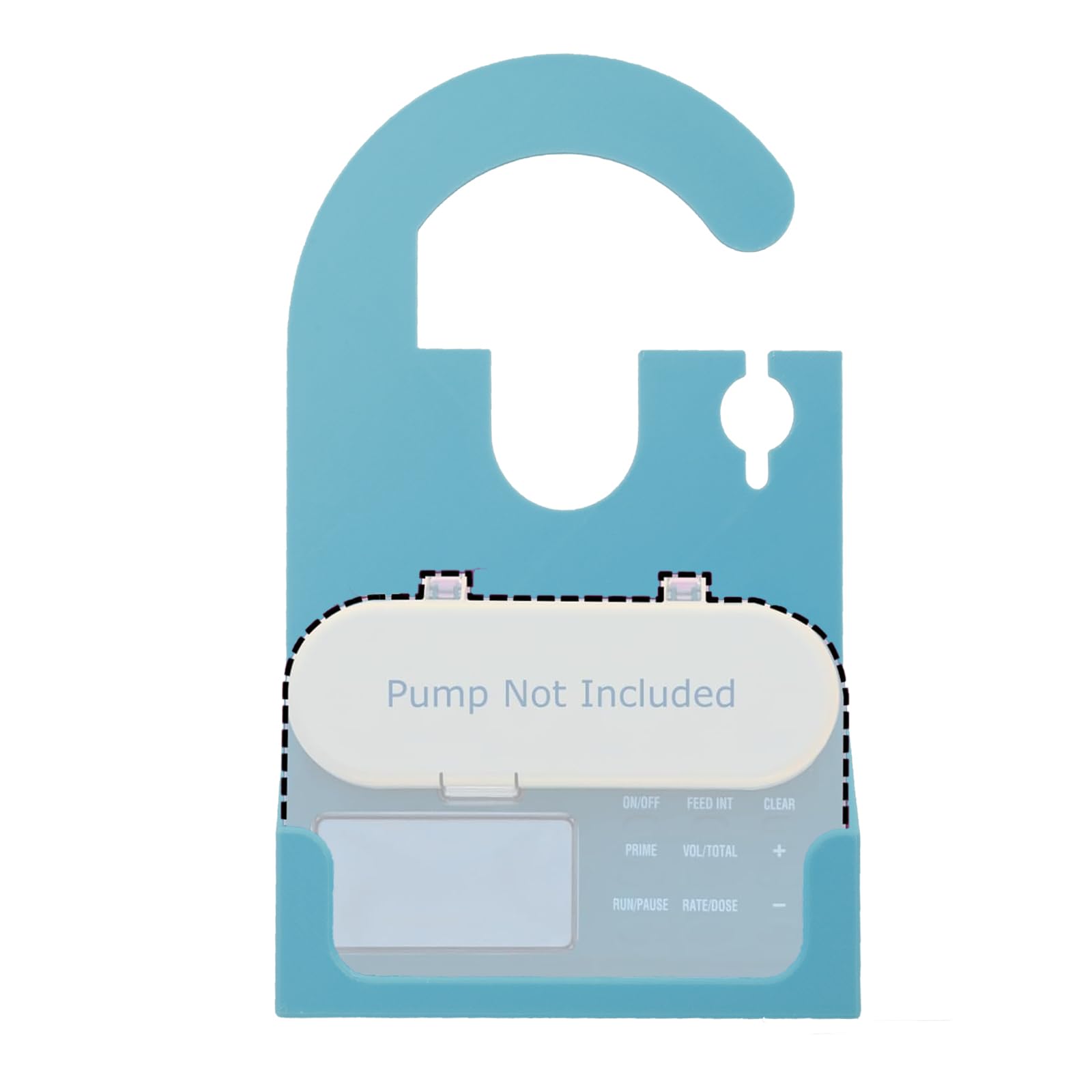 Ponaeua Infinity pump holder in blue with secure snap-fit for mobility