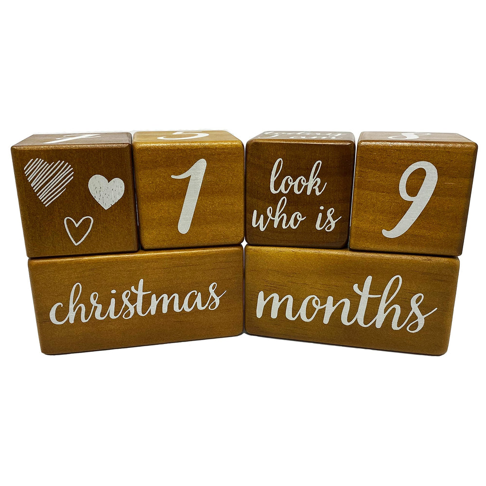 Pondering Pine baby shower gift blocks, thoughtful keepsake for expecting families.