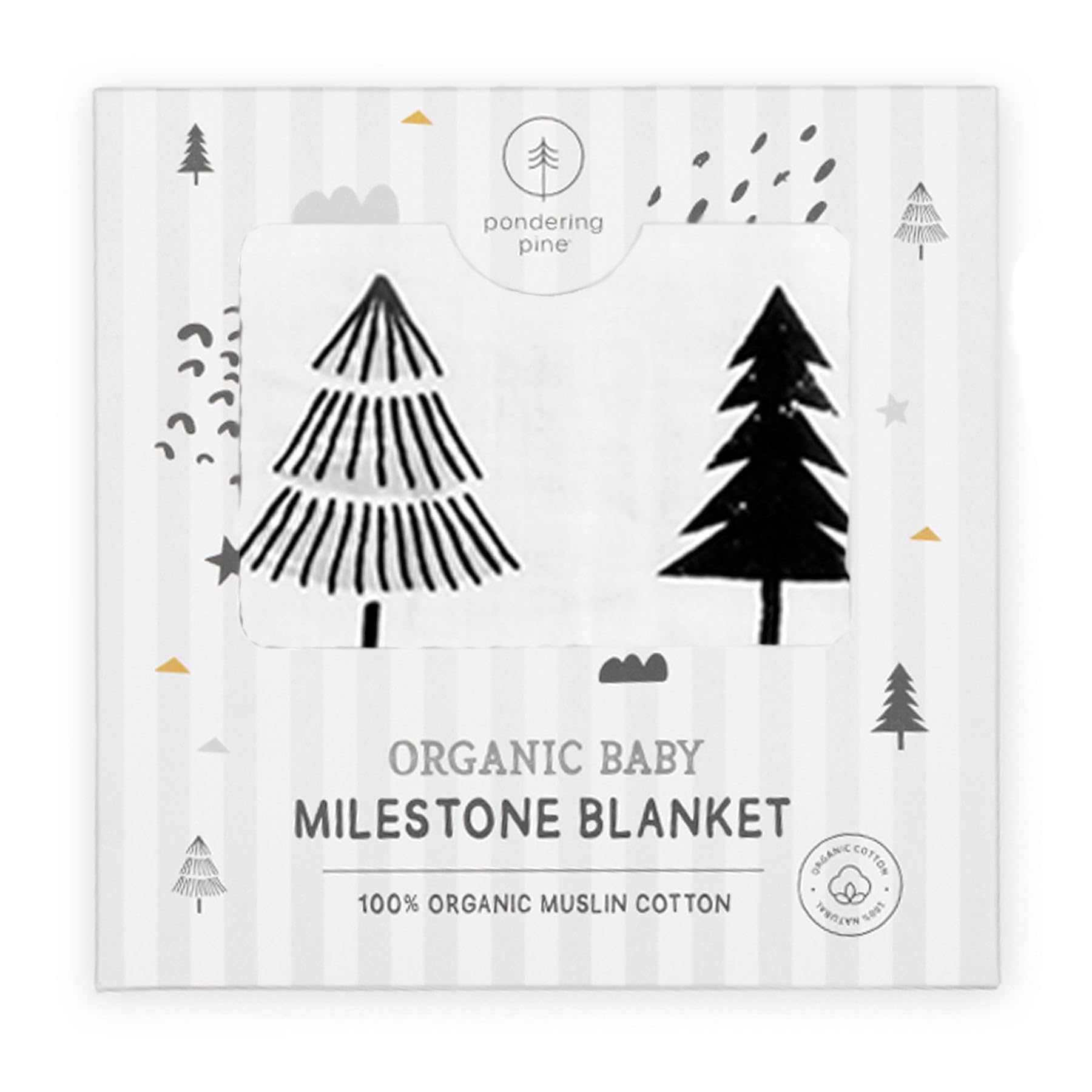 Pondering Pine gift-ready milestone blanket for baby shower
