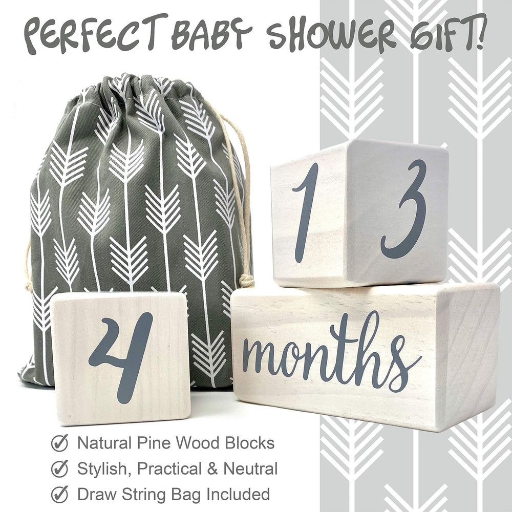 Pondering Pine milestone gift set displayed as a thoughtful baby shower present.