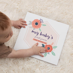 Pondering Pine floral theme pages ideal for monthly milestones photos.