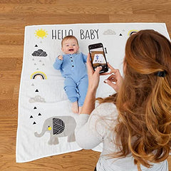 Pondering Pine GOTS-certified organic cotton elephant blanket ensures durable comfort.