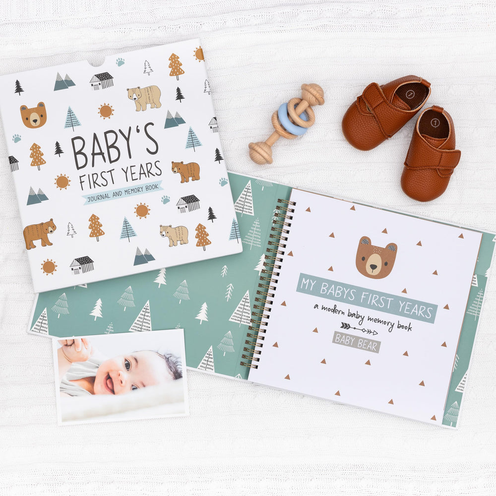 Pondering Pine memory book gift-ready box makes gifting easy for baby showers.