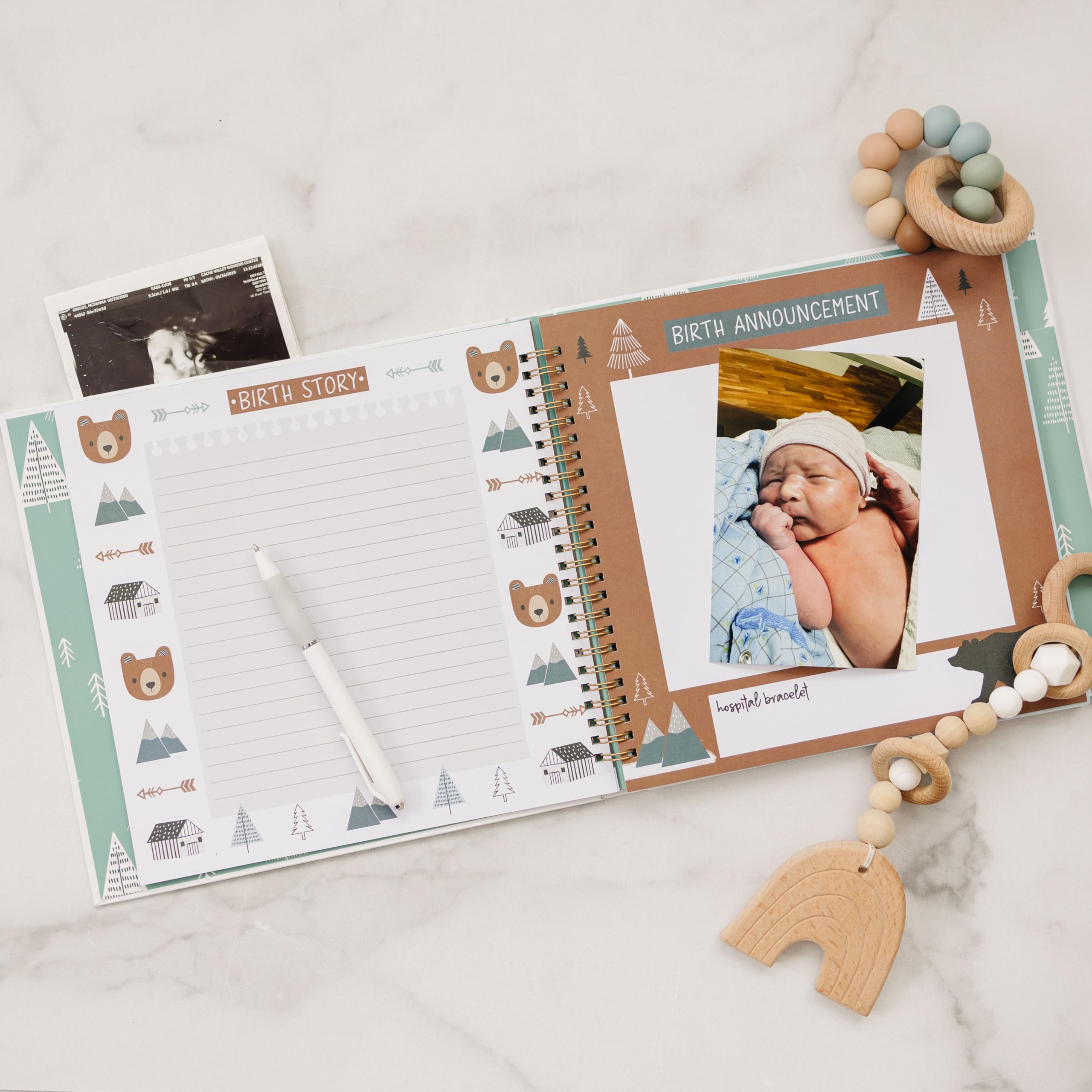 Pondering Pine memory book hardcover protects memories for decades of use.