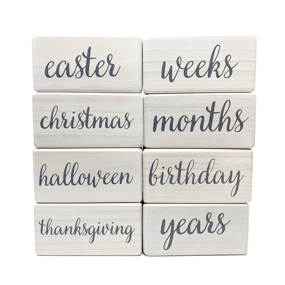 Pondering Pine milestone blocks baby shower gift: a thoughtful keepsake for expecting families.