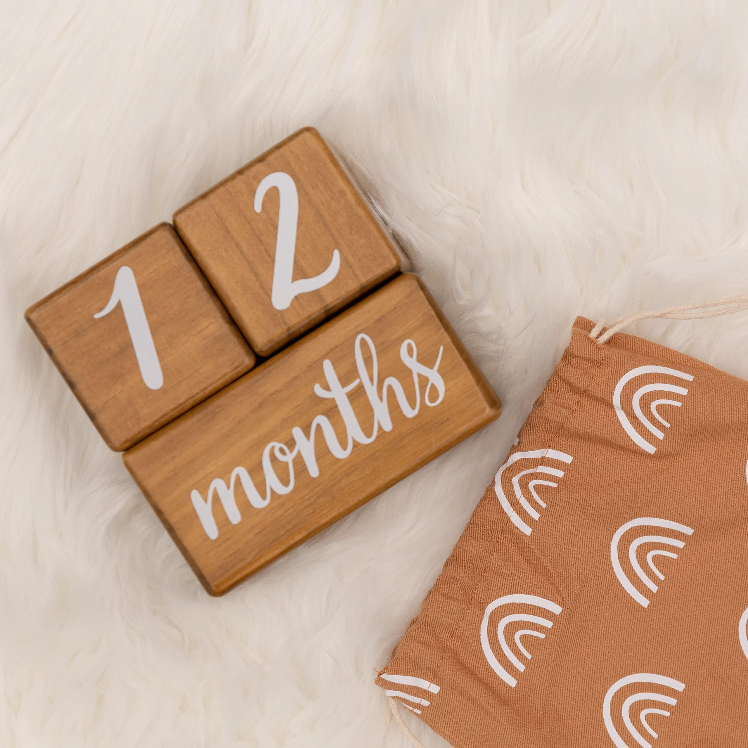 Pondering Pine milestone blocks capture precious moments creating a lifetime keepsake.