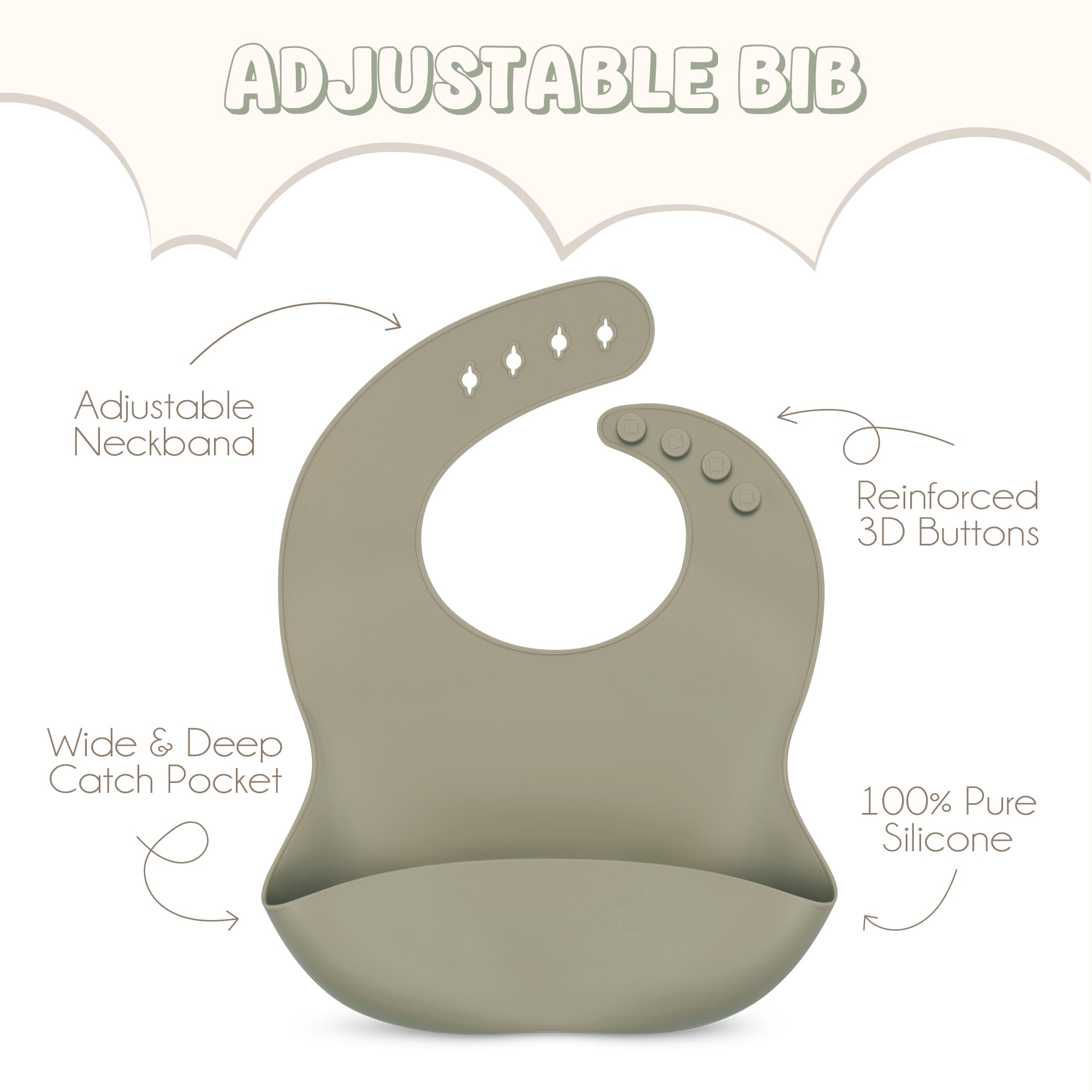 Pookiboo Olive suction plate keeps meals in place, reducing spills.