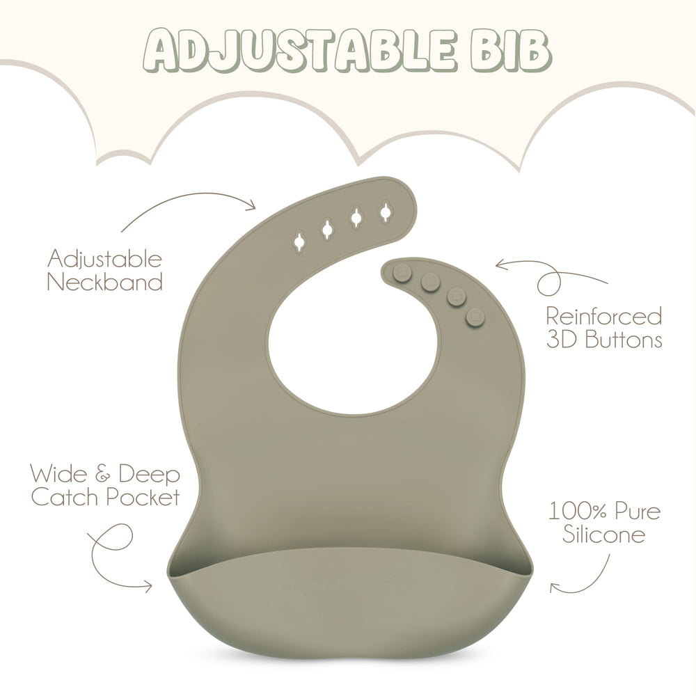 Pookiboo Olive suction plate keeps meals in place, reducing spills.