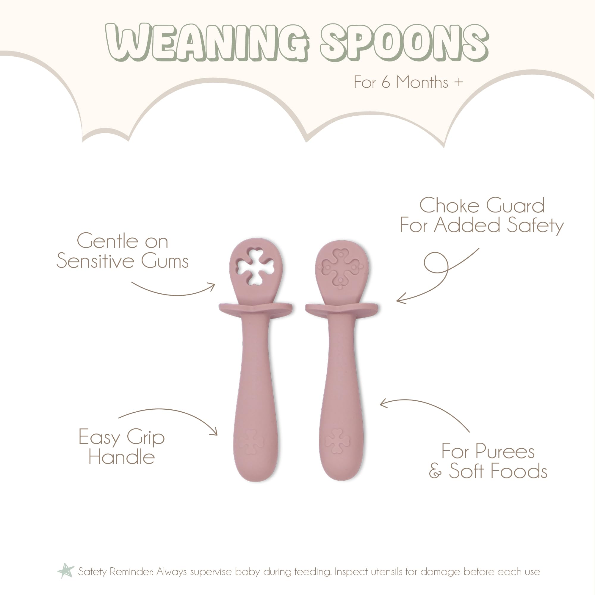 Pookiboo training spoons support baby-led self-feeding skills