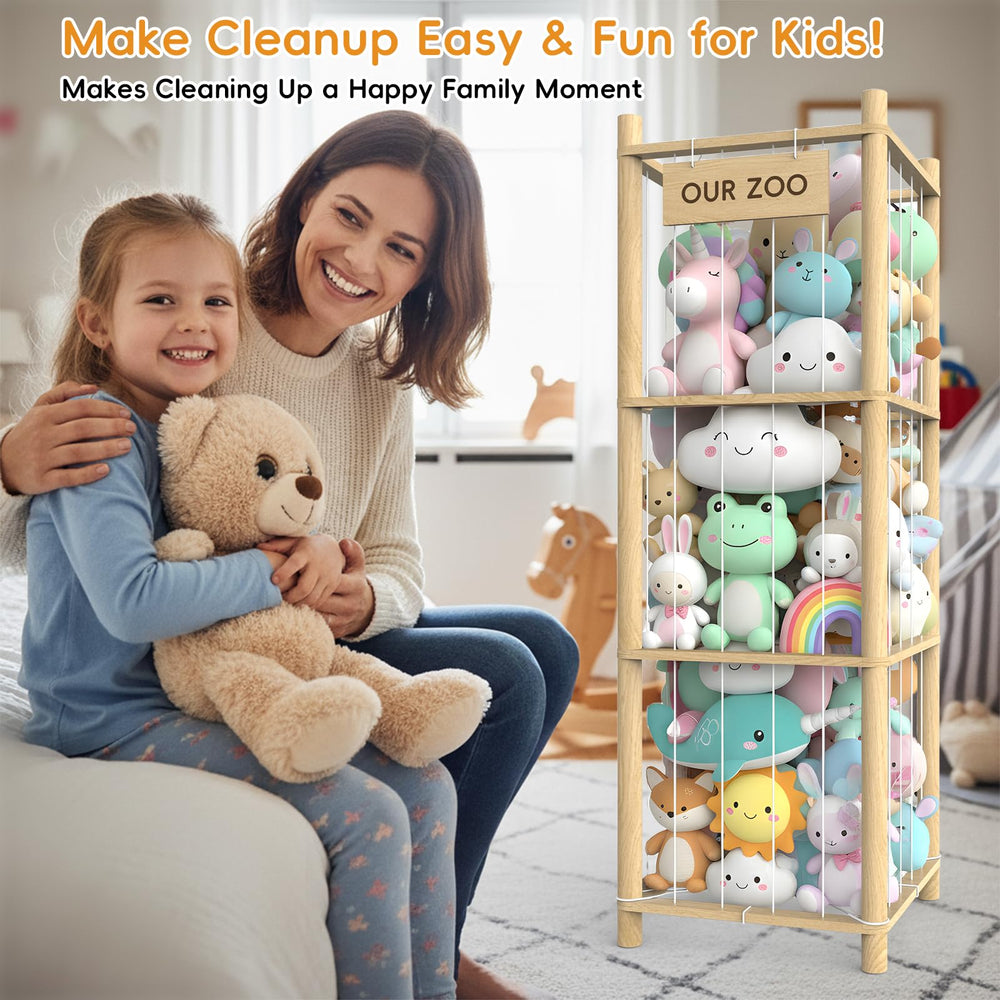 POOSIDE 53.5 inch tall unit stores 40+ plush toys off the ground