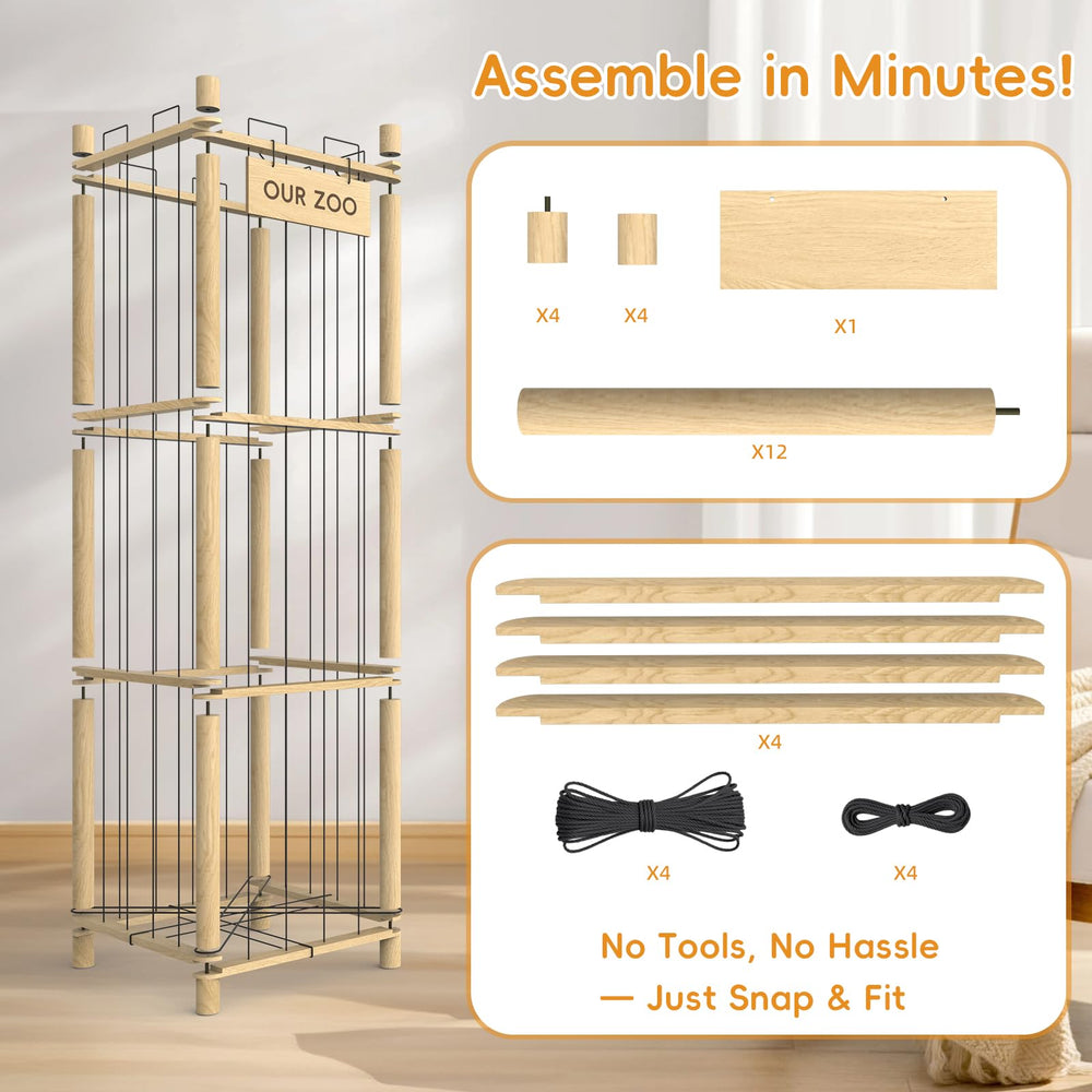 POOSIDE eco-friendly wooden toy holder blends with nursery decor.