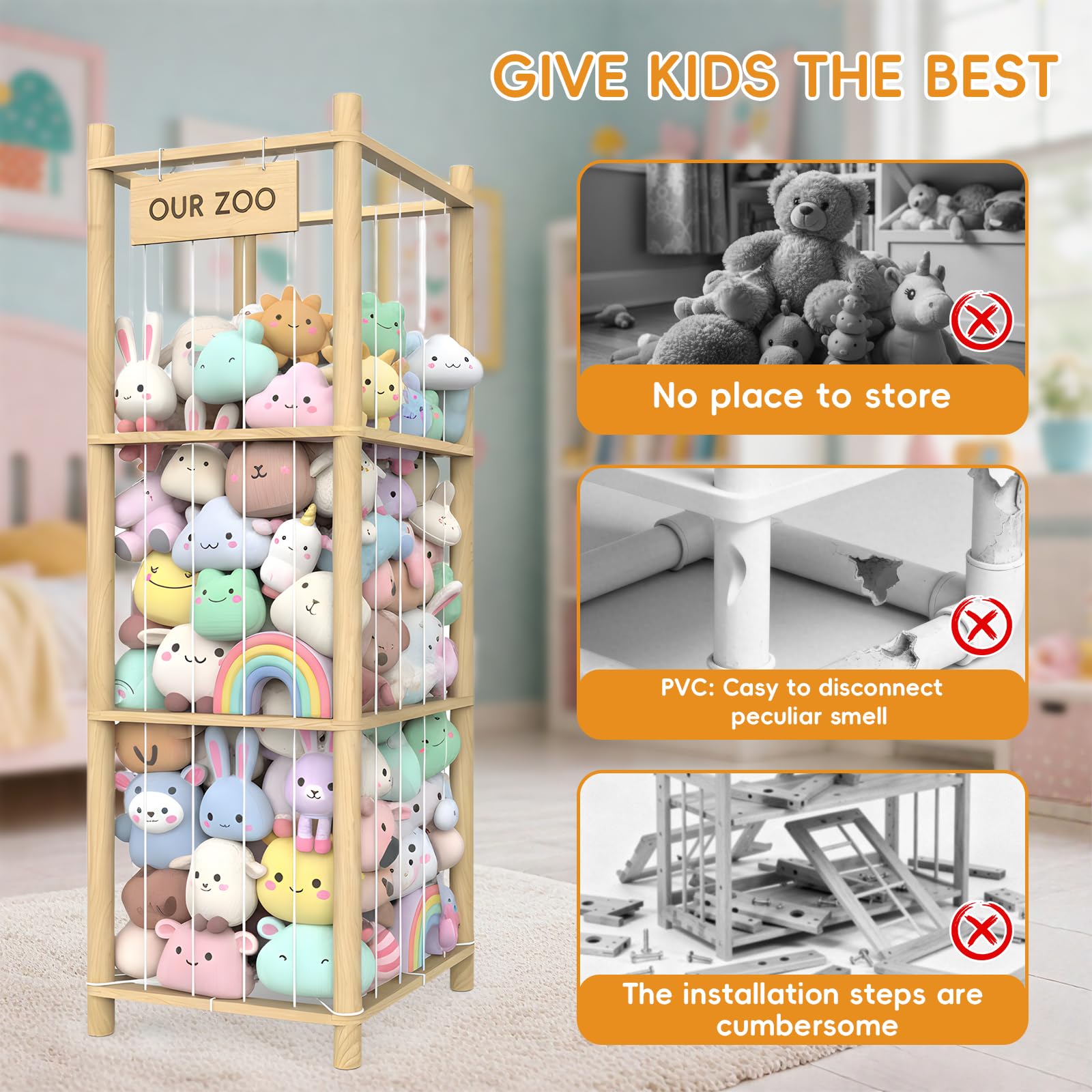 POOSIDE zoo style elastic bands secure plushies for quick cleanup