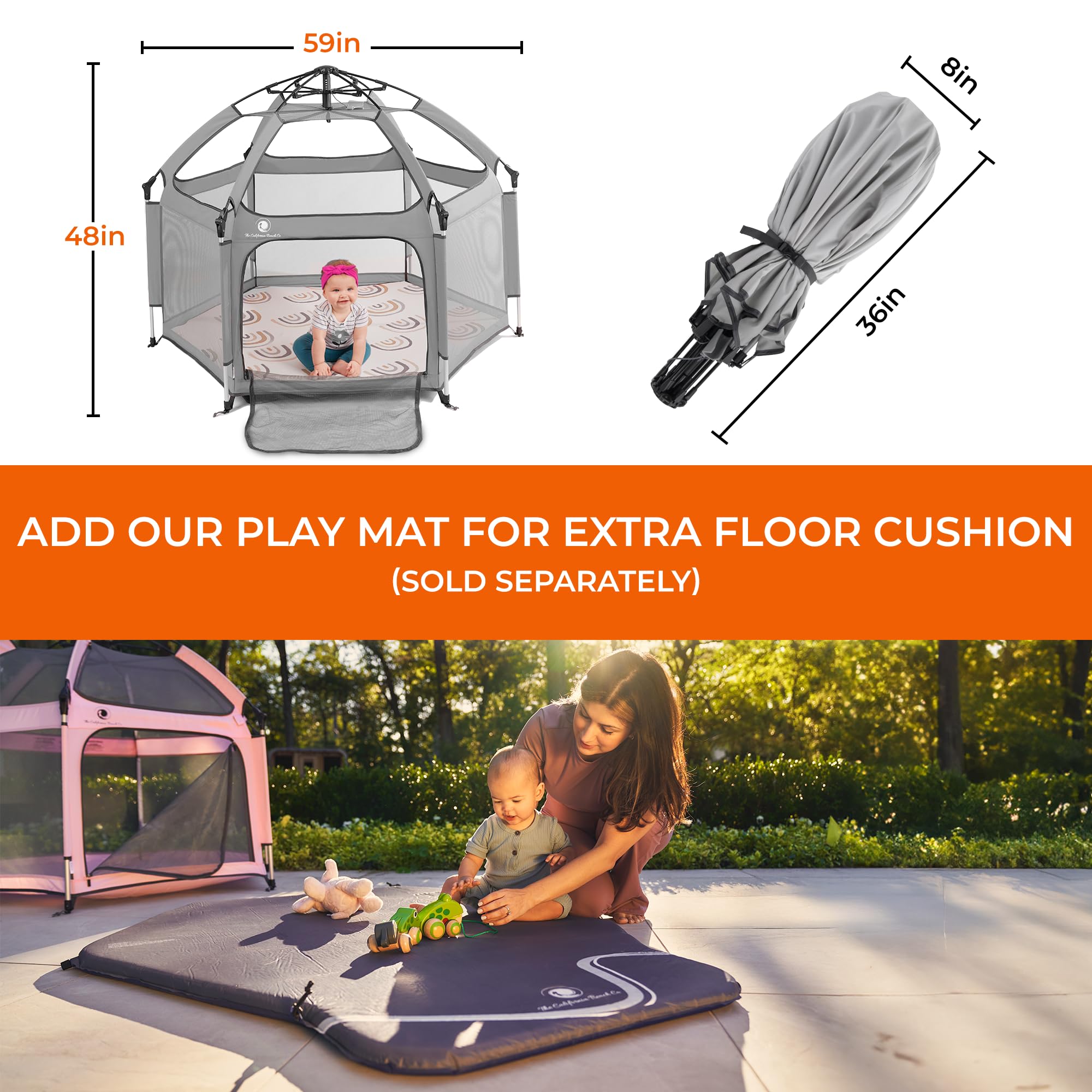POP 'N GO PLAYPEN breathable mesh for visibility and airflow