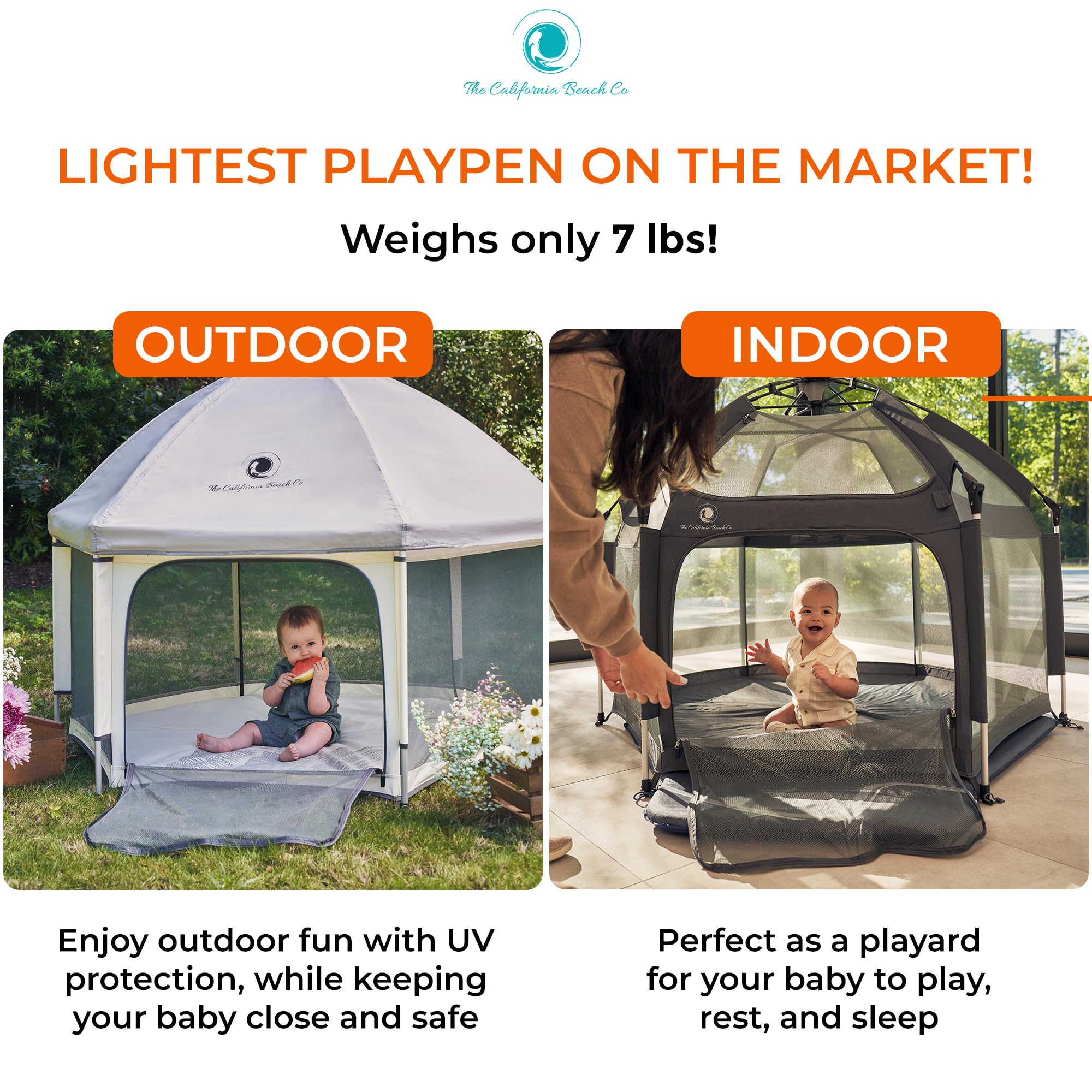 POP 'N GO Playpen Lavender spacious interior offers 59x48 inches for movement.