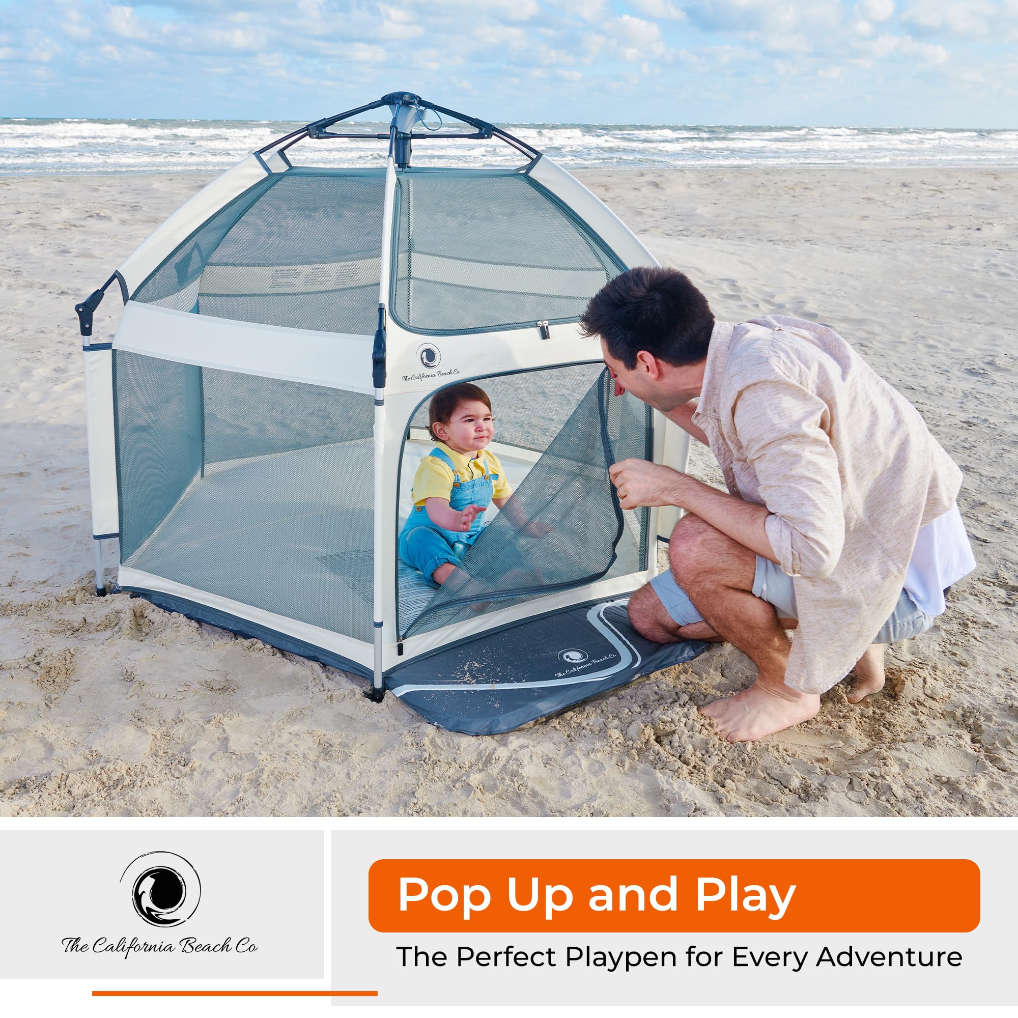 POP 'N GO PLAYPEN safety rails with lock for secure playtime