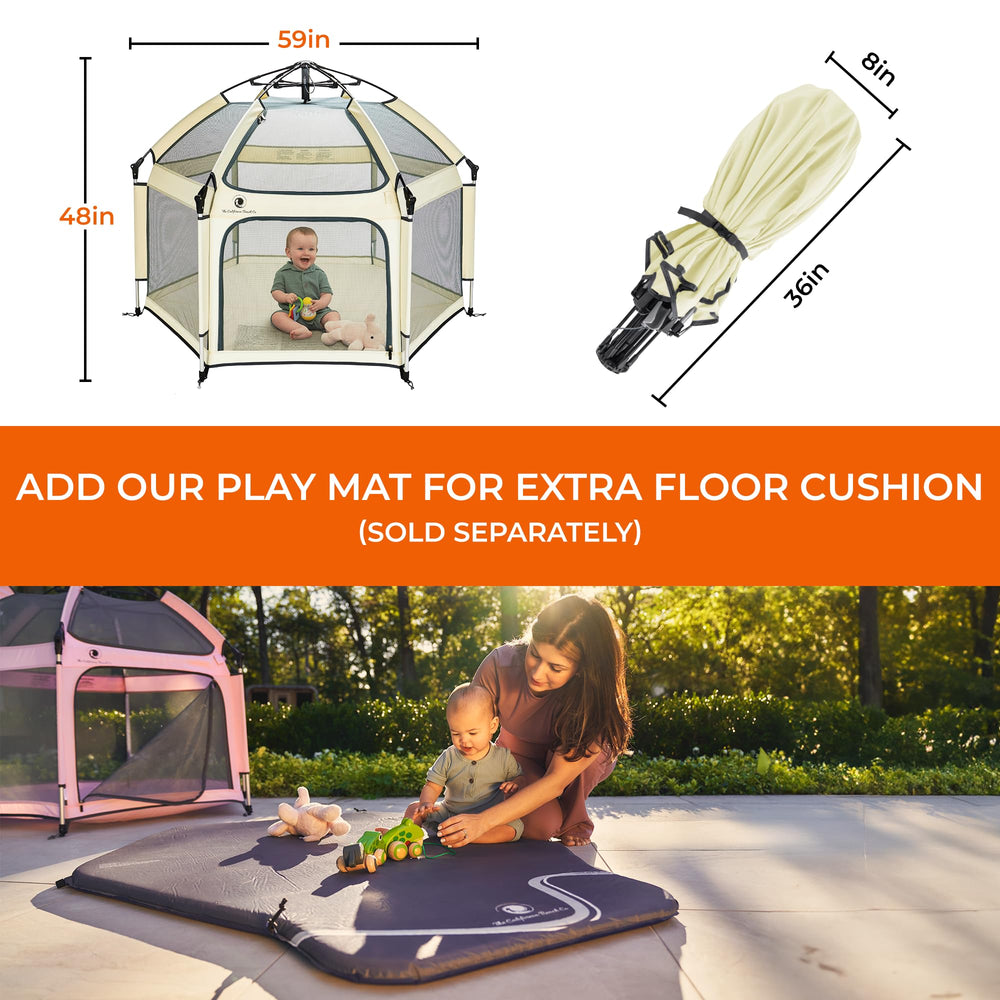 Travel bag included for POP 'N GO PLAYPEN portability.