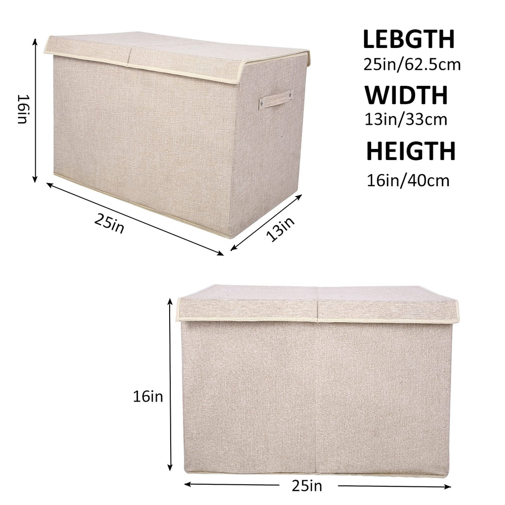 Popoly reinforced handles on the large toy box for easy carrying.