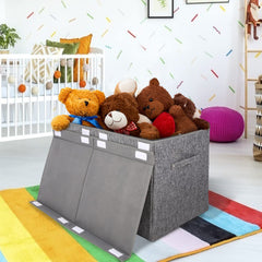 Popoly durable linen fabric toy box designed for long-lasting playroom storage