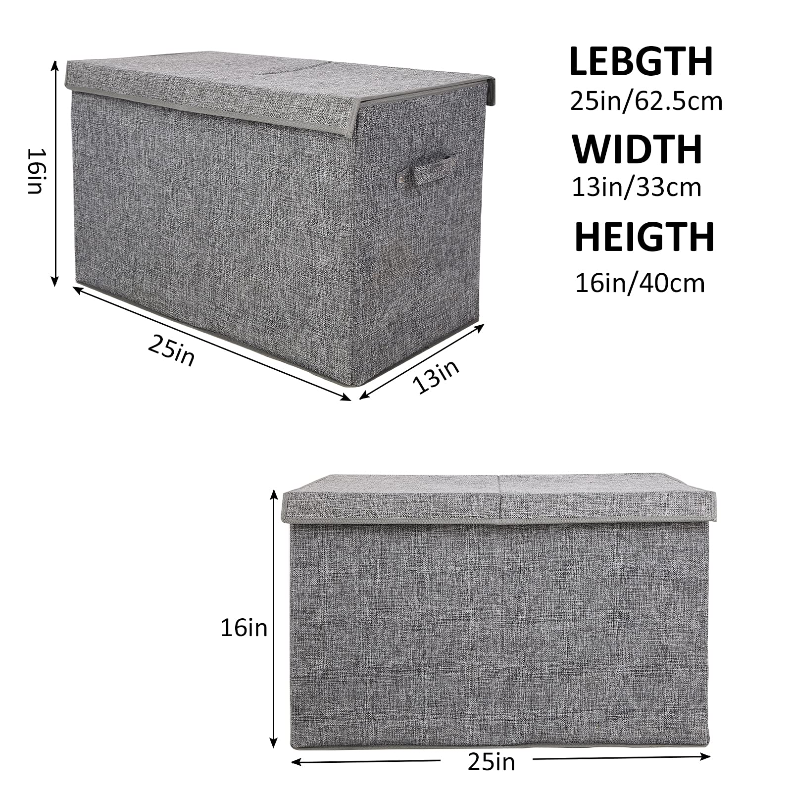 Popoly toy box with rivet reinforced handle for easy transport