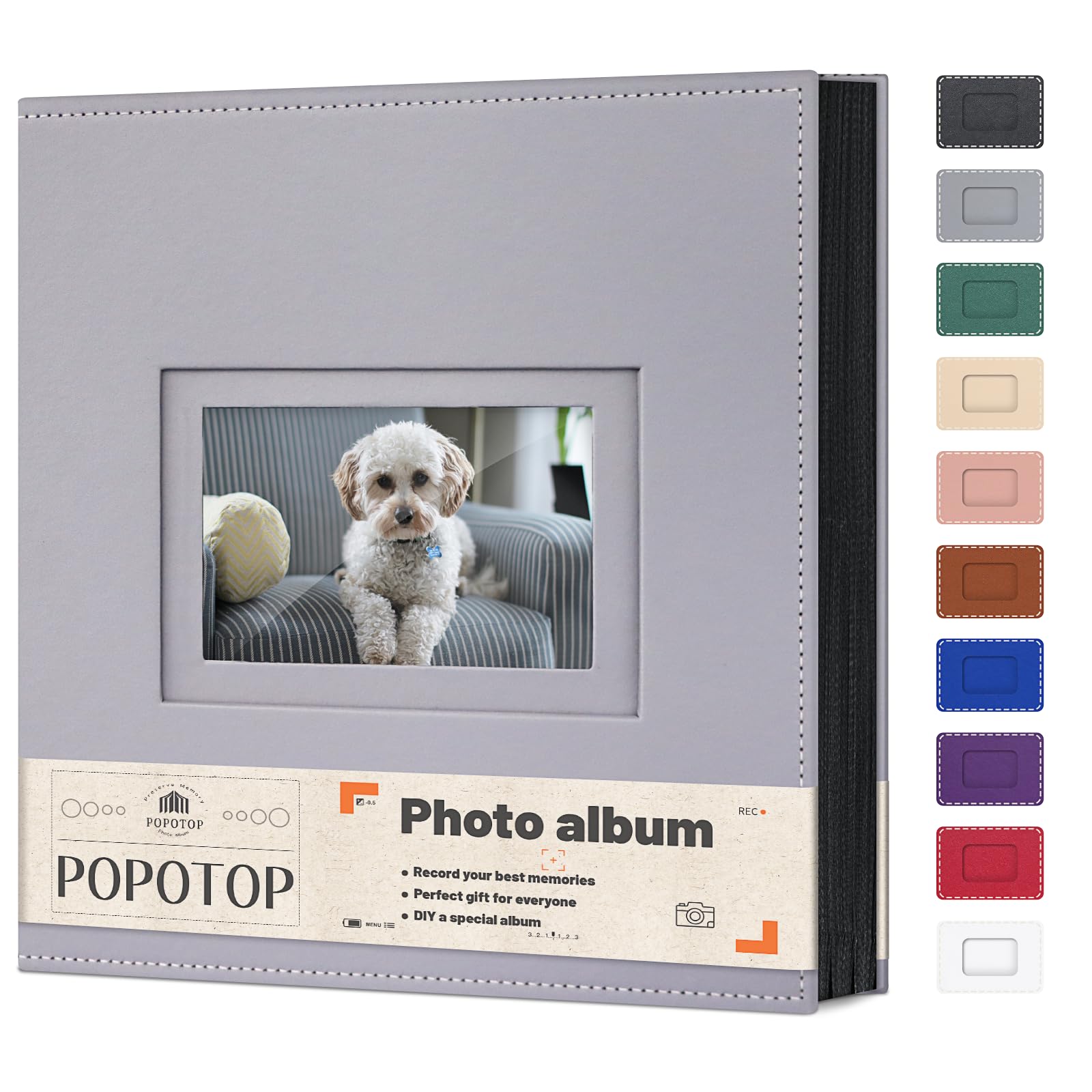 Popotop leather hardcover album protects memories with a durable, stylish cover