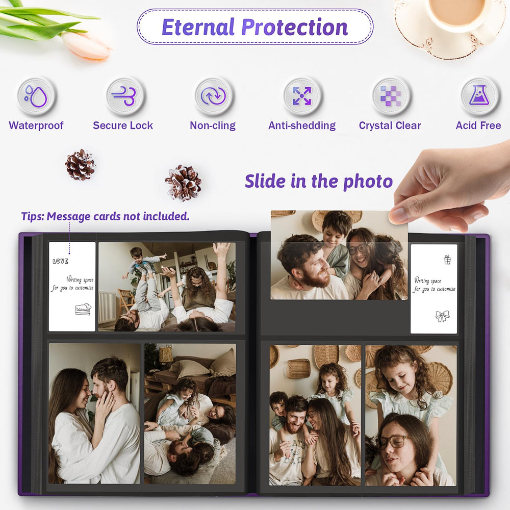 Popotop's 100 pockets organize 4x6 photos for easy storytelling.
