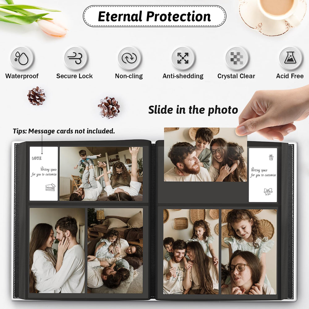 Popotop photo album features 50 pages and 100 pockets for a wide memory collection.