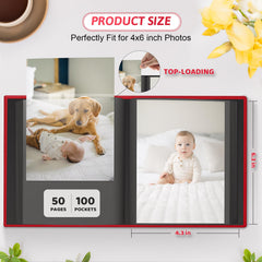 Popotop album interior with 50 pages and 100 pockets for photos