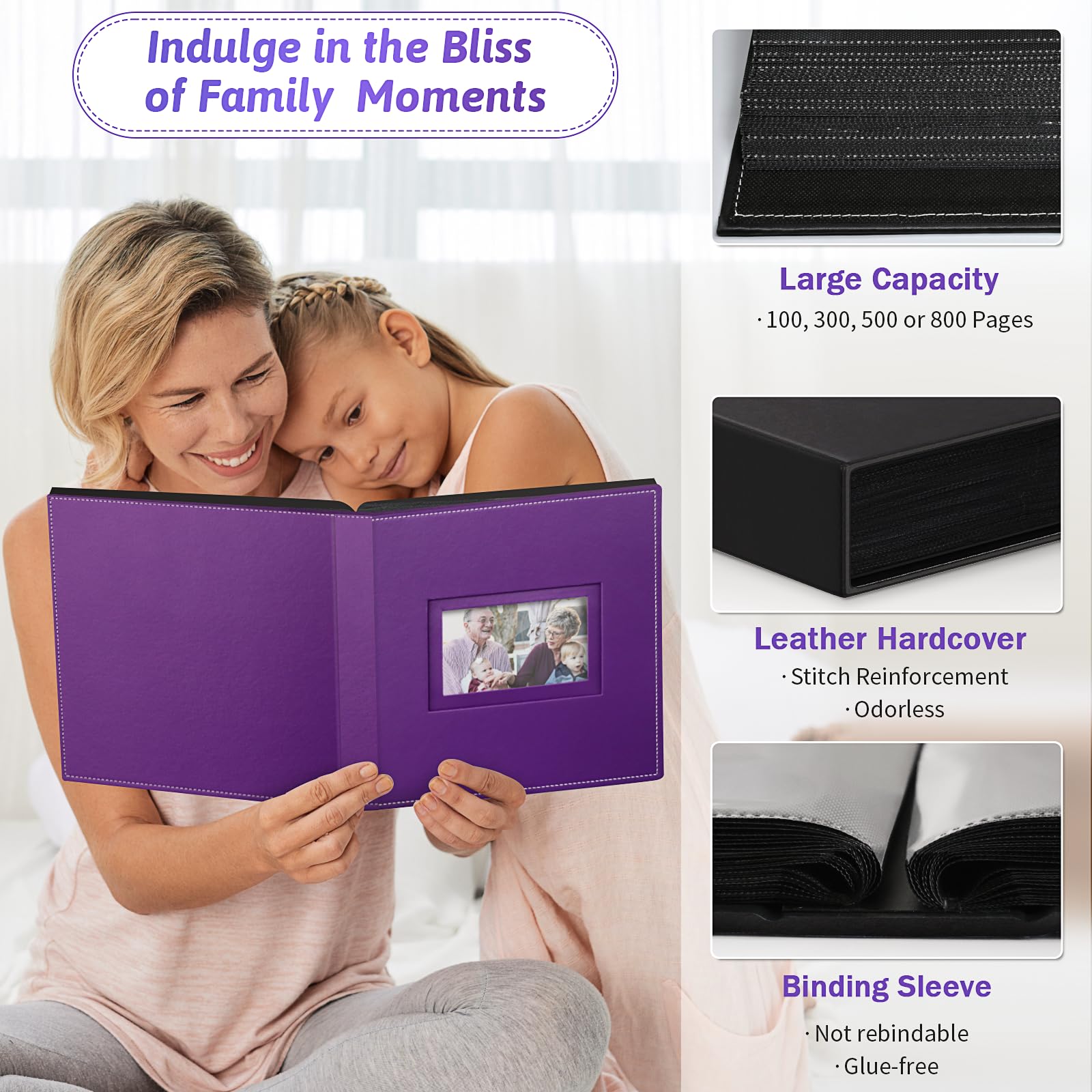 Acid-free inner pages keep images clear and prevent yellowing over time.
