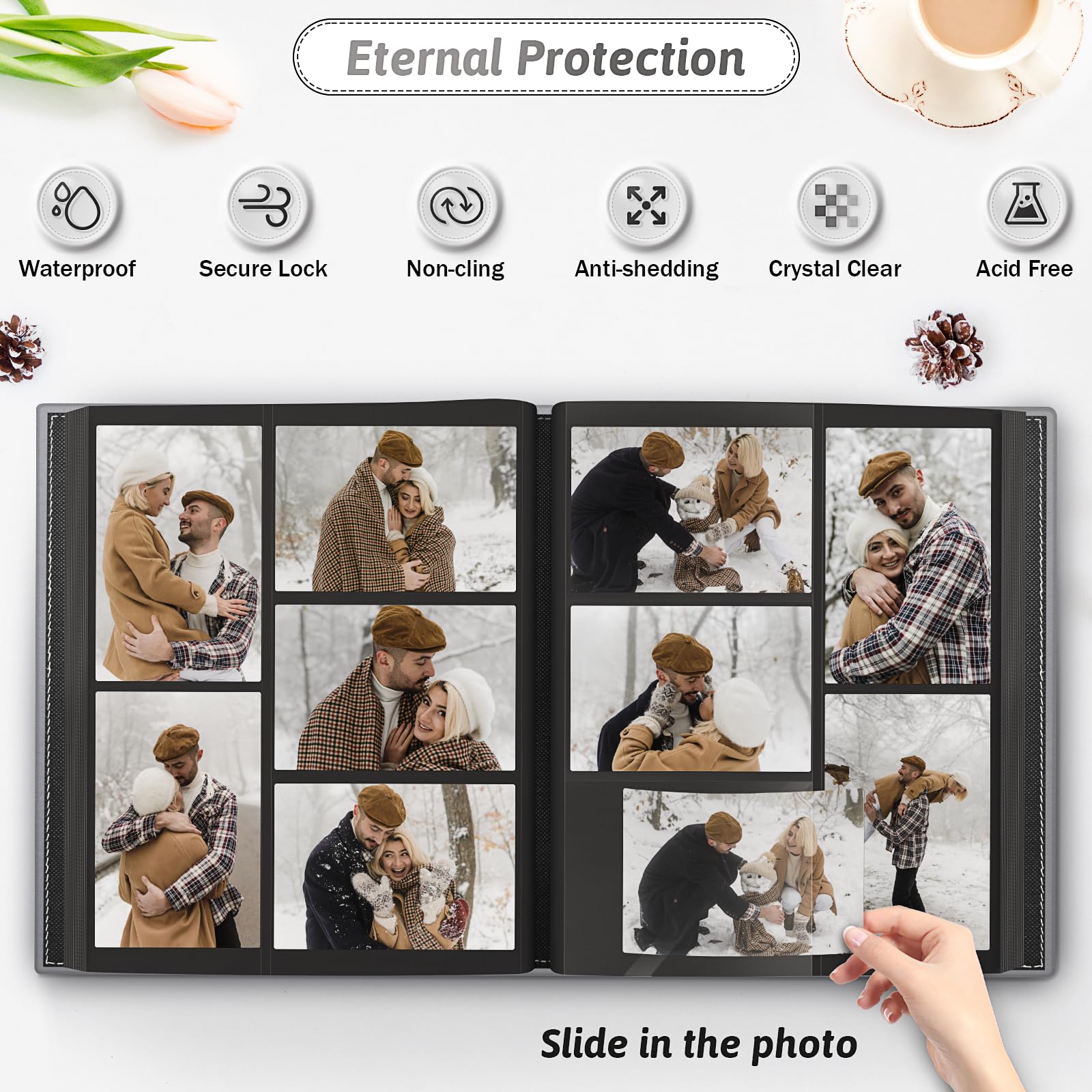 Popotop front window detail enabling easy display of favorite photos