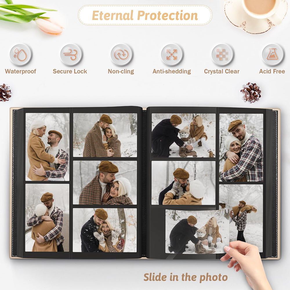 Popotop photo album front window display showcases favorites while protecting them from moisture.