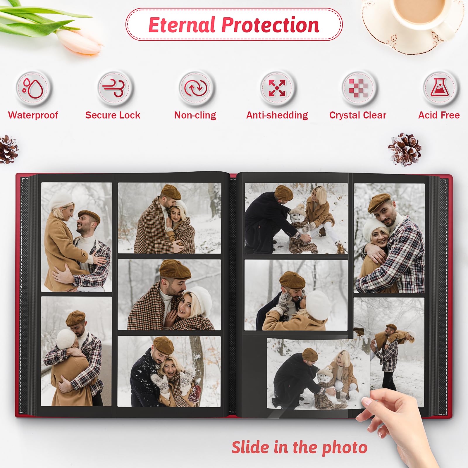 Popotop photo album front window display to preview cherished moments