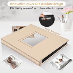 Popotop photo album inner pages layout shows spacious pockets for 4x6 photos and keeps memories organized.