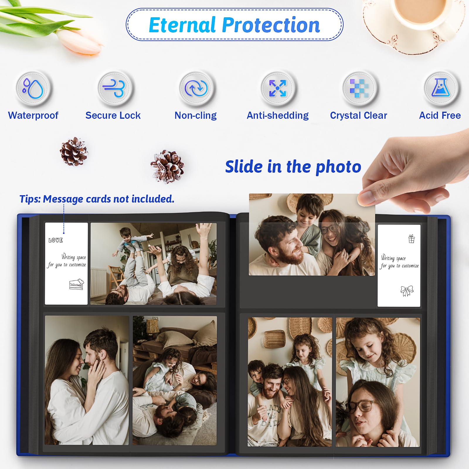 Popotop album interior pages with 100 pockets for organized 4x6 photos
