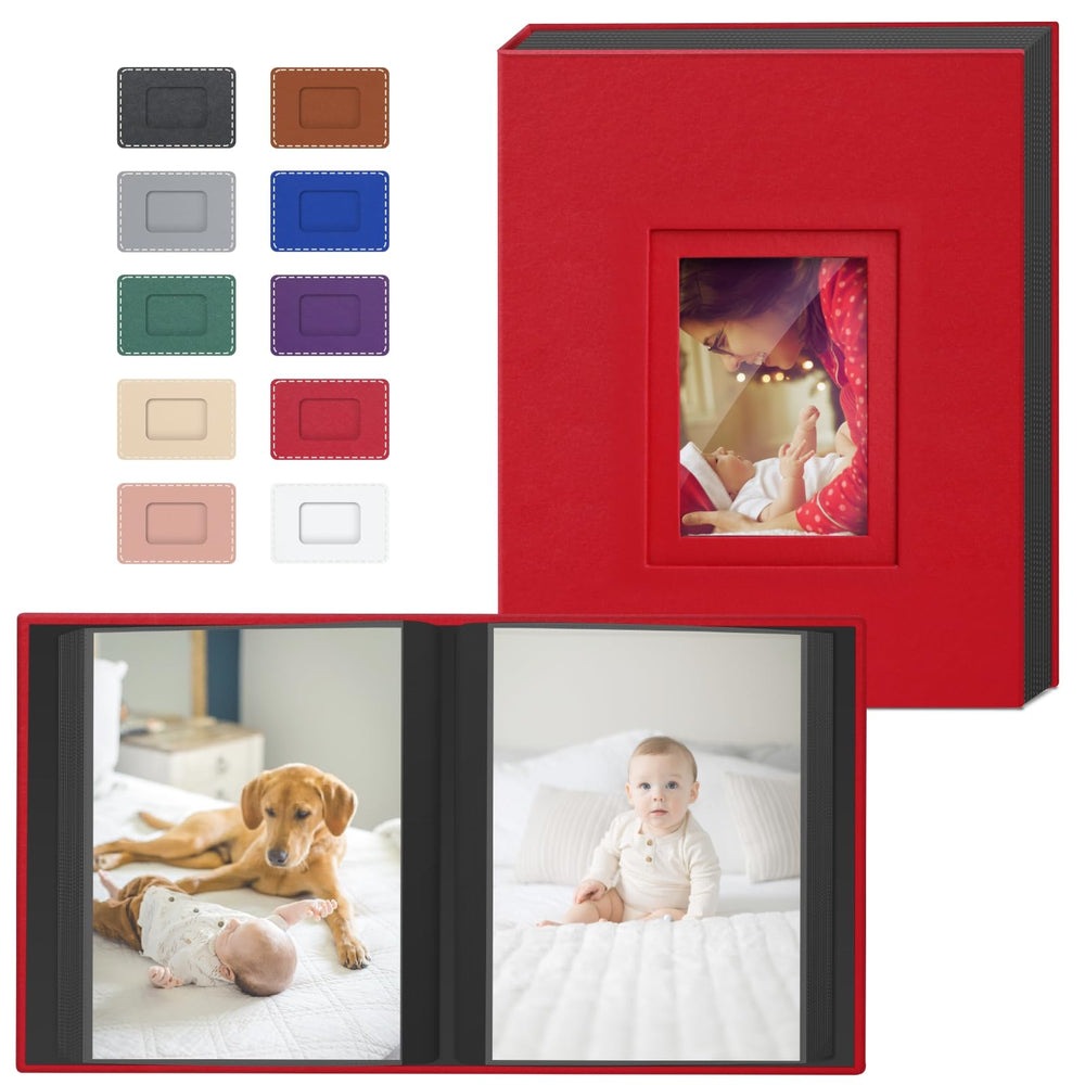 Popotop photo album leather cover with front window protecting memories